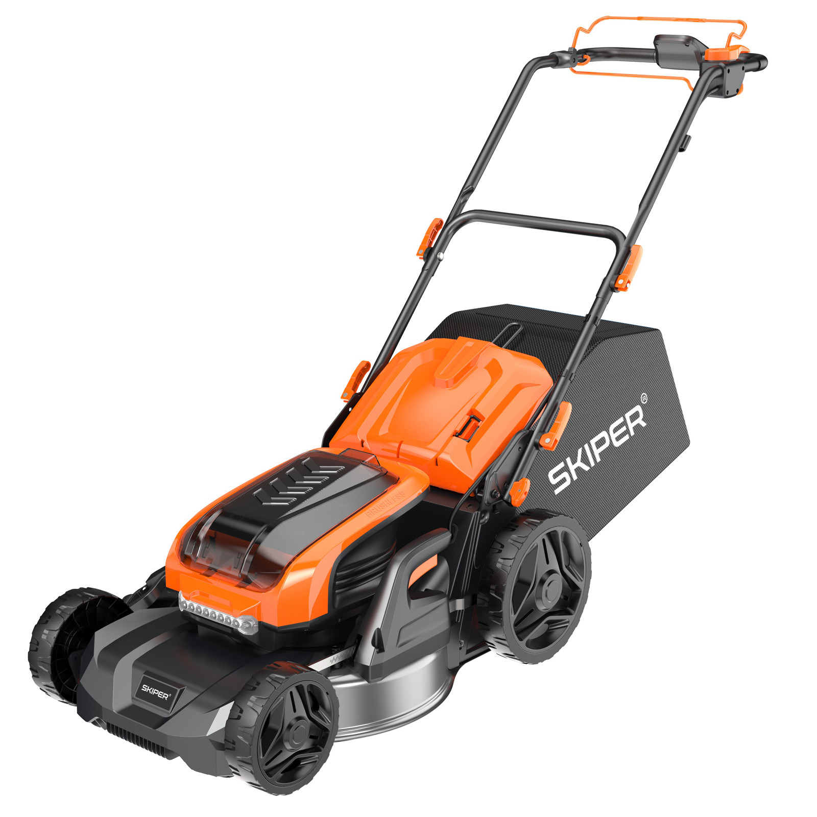 Газонокосилка аккумуляторная SKIPER SW480 (48см,самоход,бесщёт.двиг,мульч.,4акк*21В*4А/ч)