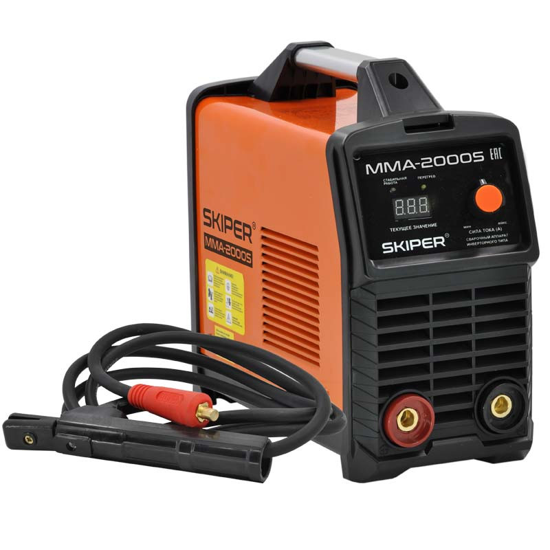 Инвертор сварочный SKIPER MMA-2000S (160-260 В, LED диспл., 120А, 1,6-2,5 мм, электрост. от 6,0 кВт)